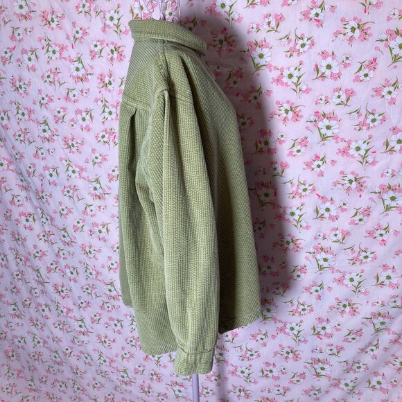 vtg vintage ll bean corduroy  shacket  90s cottage core grandma celery green - Picture 5 of 8
